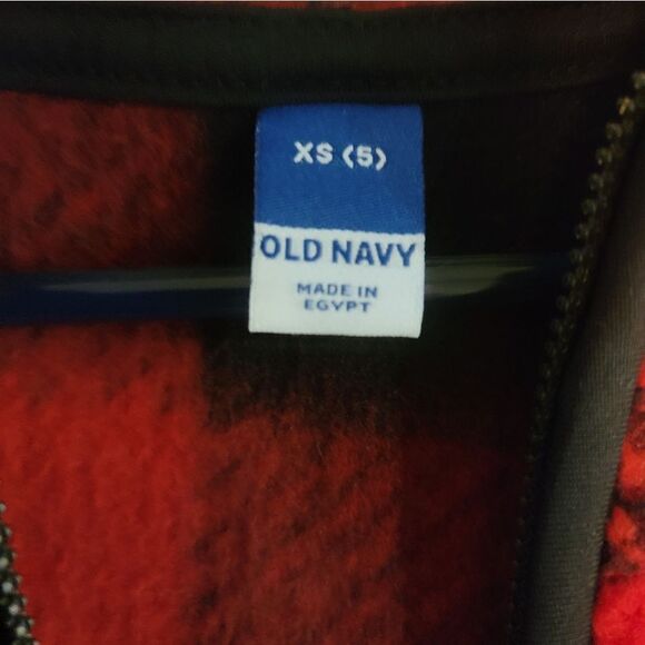 Old Navy Boys Hooded Plaid Jacket Black And Red - Picture 10 of 12